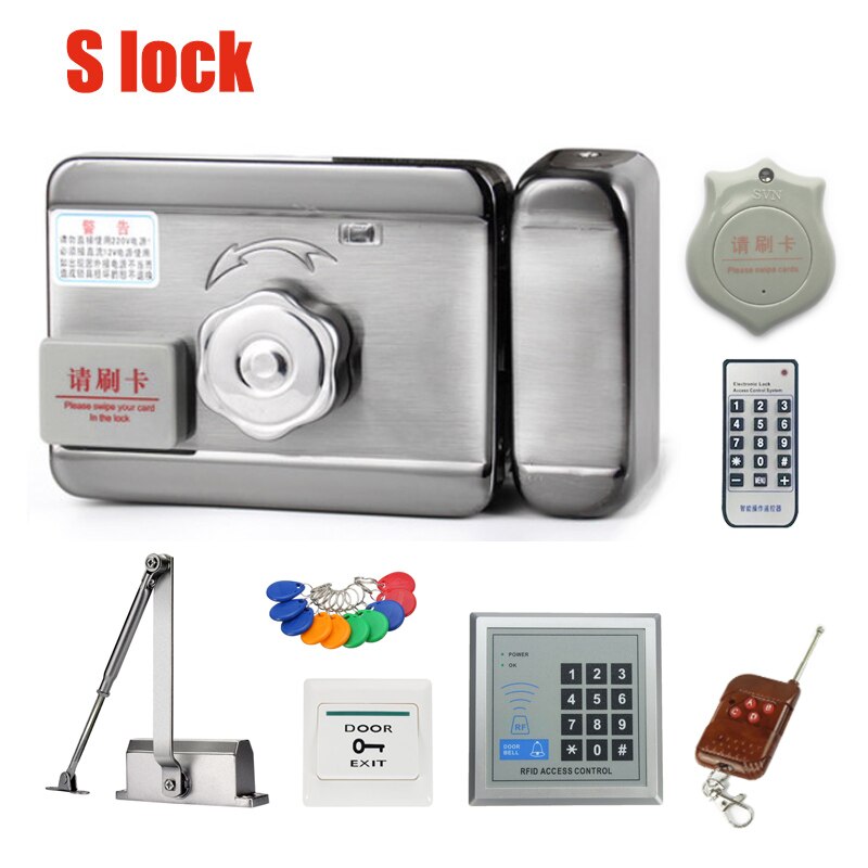 Automatic Door Closers Security System Keypad RFD Door Access Control System Wifi Access Control RFID Reader Electronic Lock Kit: S kit E