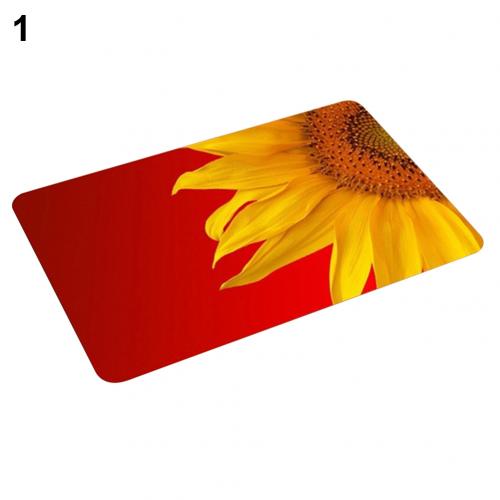 Sunflower Flannel Non-slip Water Absorption Door Mat Carpet Floor Bathroom Decor: 1