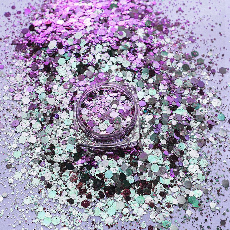 Magiske kamæleoner pailletter sky paillette pulver uregelmæssig nail art glitter harpiks pigment pailletter flakiess smykker fremstilling: 2