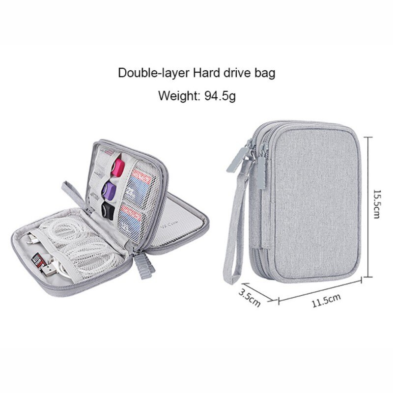 Portable External Hard Drive Case Cover Hard Disk HDD Protection Box Electronics Travel Organizer Cable Bag