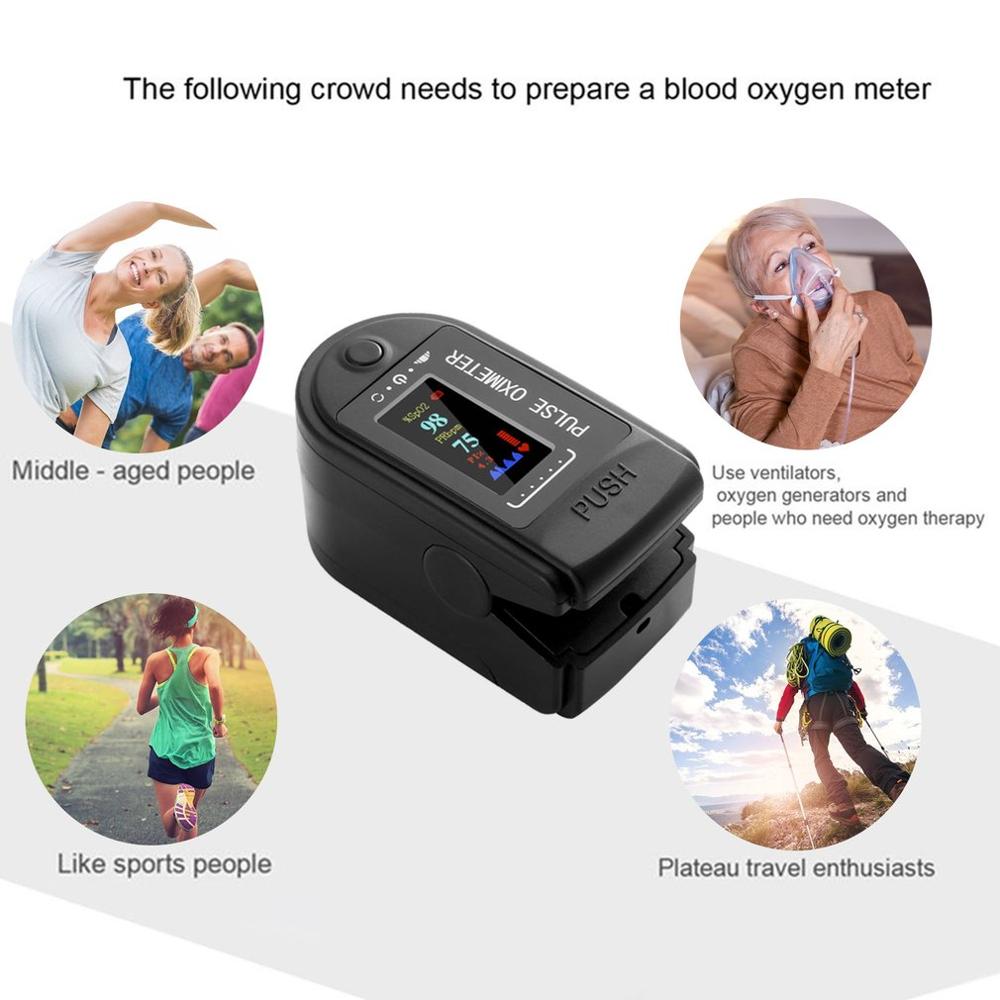 1Set Vinger Oximeter Zuurstofverzadiging Monitor Blood Oxygen Monitor Finger Pulse Lage Accuspanning Hartslag