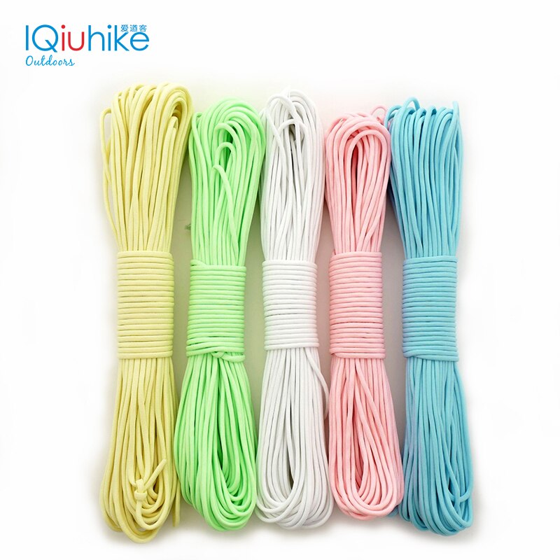 5 Colors Glow in the dark Luminous Paracord 550 100FT Parachute Cord Lanyard Rope 7 Strands Cores Outdoor Survival