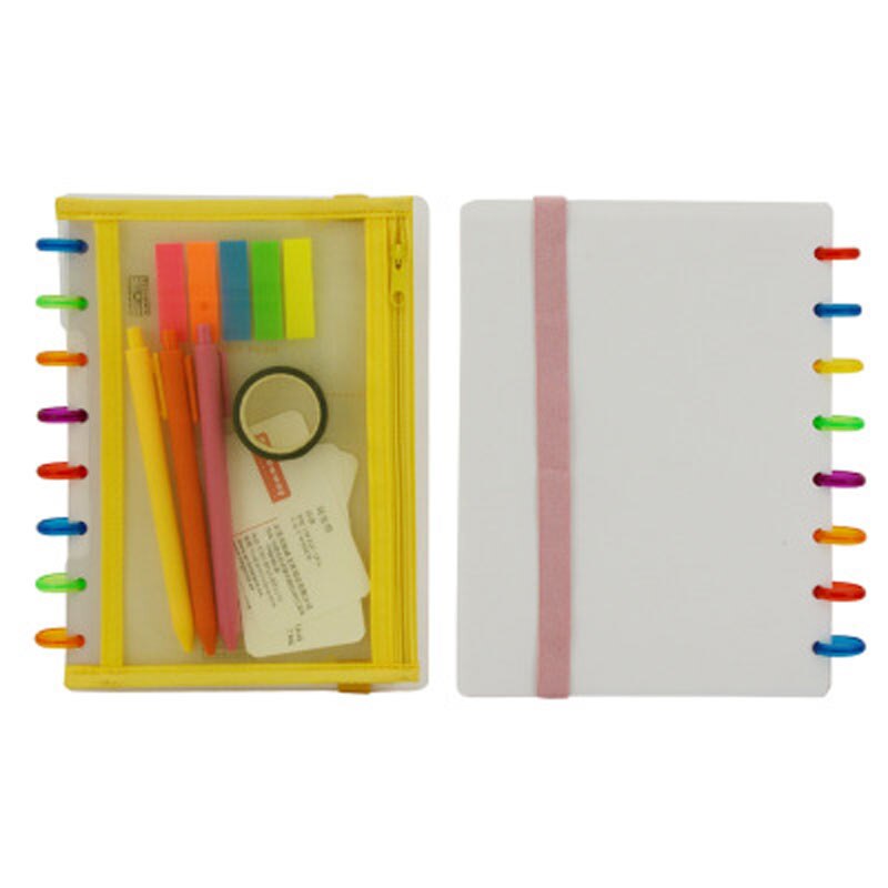 PCS Yiwi Note-Taking System Discbound Notebook Storage Pouch Happy Planner Mushroom Hole Zipper Bag Office Stationery