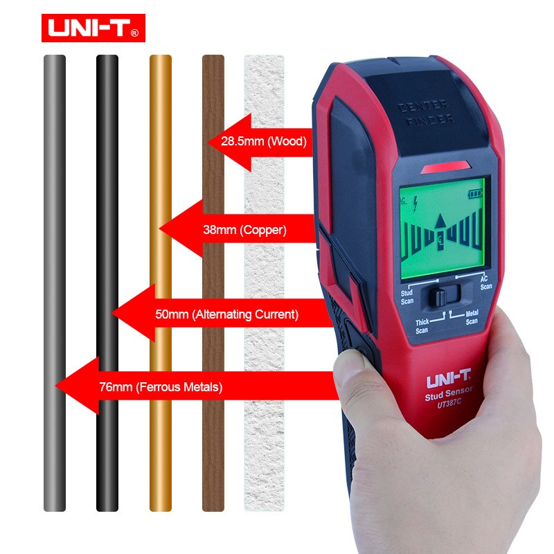 Uni-t ut387b veggdetektor multifunksjonell håndho... – Grandado