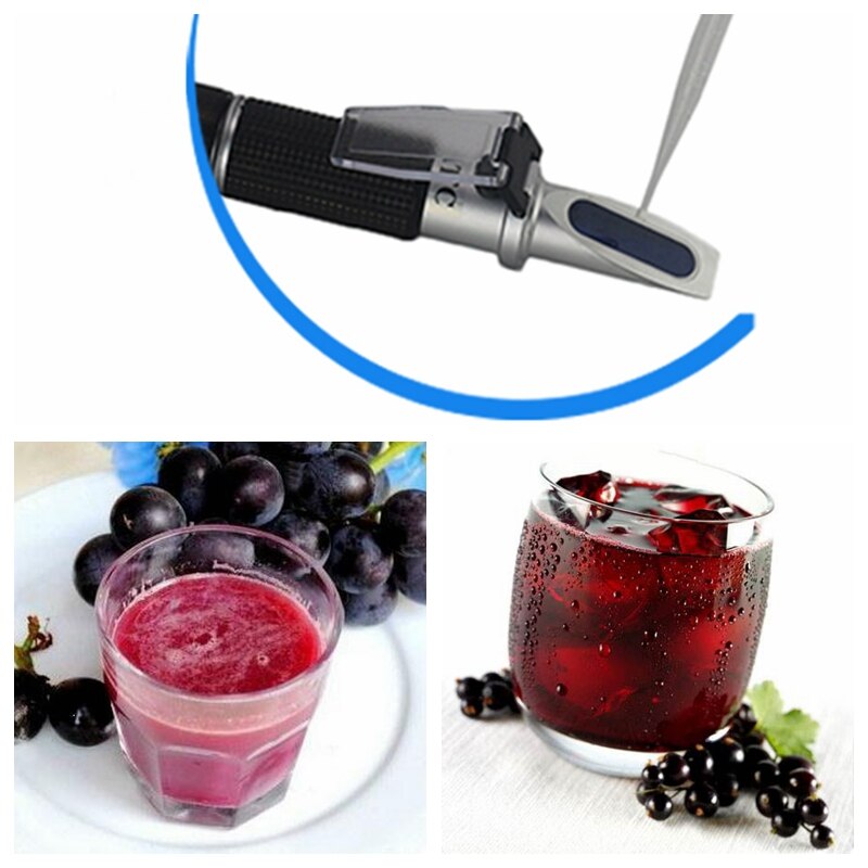 Handheld Alkohol Refraktometer Trauben Wein Konzentration Meter Dichtemesser 0-25% Alkohol 0-40% Brix ATC Wein Tester