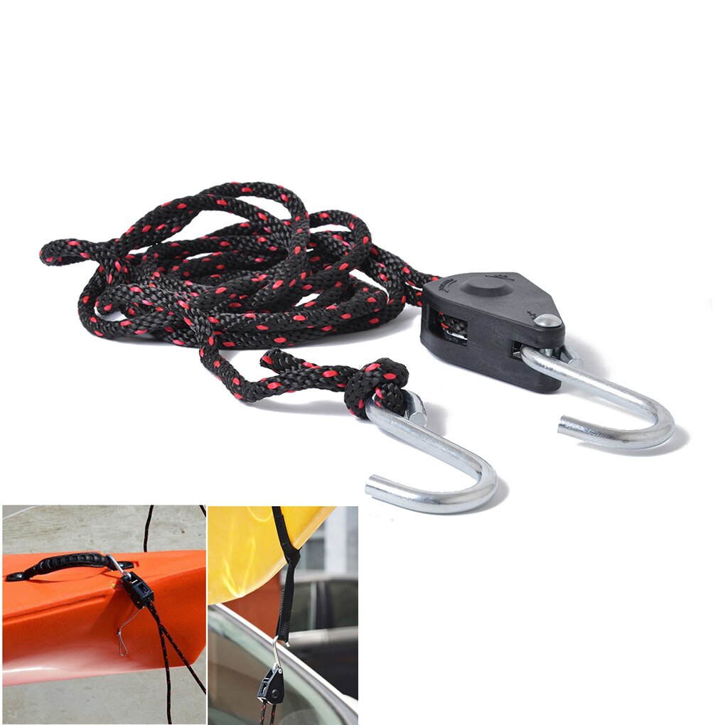 Kajak boot boeg touw achtersteven gevlochten nylon spanbanden roestvrij staal verstelbare hanger veiligheidslijn 2.5 meter