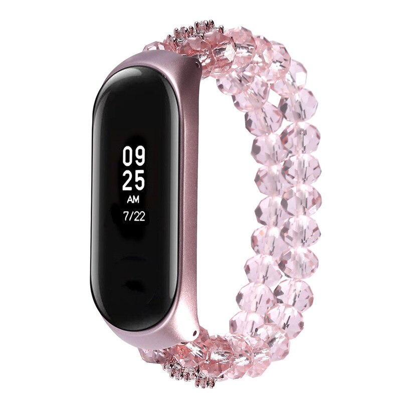 Hiperdeal Smart Accessoires Kristal Mi Band 4 Strap Vervanging Crystal Polsband Band Strap Metal Case Voor Xiao Mi Mi Band 4: Pink