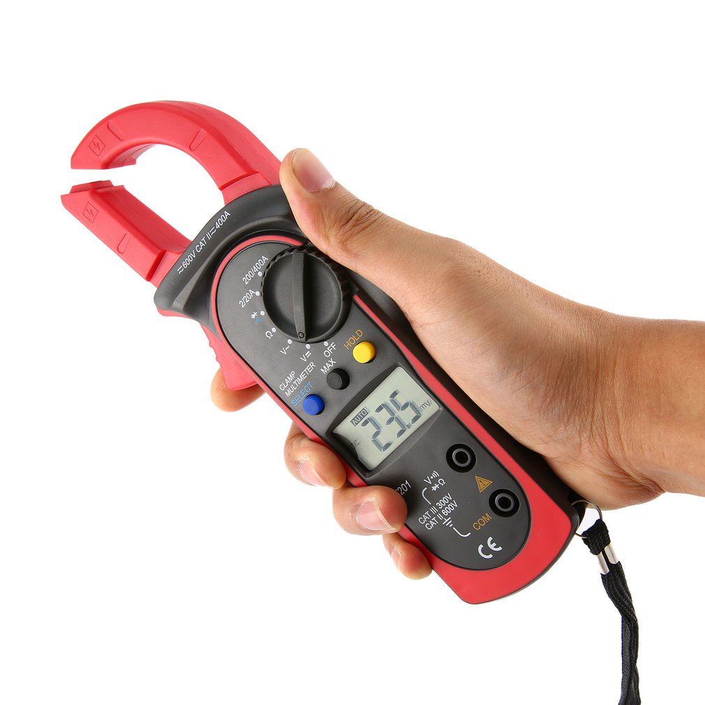 KAIWEETS Ampèremeter DC/AC, tang multimeter meet spanning AC/DC/stroom/temperatuur/continuïteit/diode/NCV, stroomtang met zaklamp, achtergrondverlichting, kaak-D, KC604