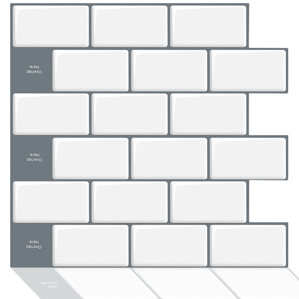 Kitchen Bathroom Self Adhesive Wall Tiles Vinyl Wallpaper 3D Peel and Stick Backsplash