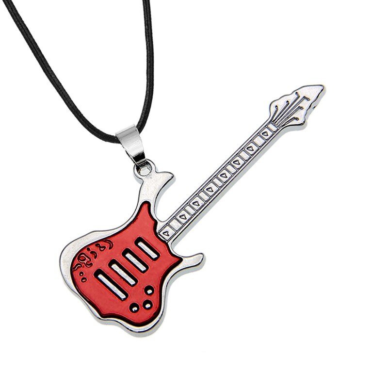 Punk Stijl Roestvrij Bas Ketting Cool Mannen Muzikale Gitaar Hanger Jongen Sieraden Accessoires Vrouwen Trui Keten: Red Rope Chain