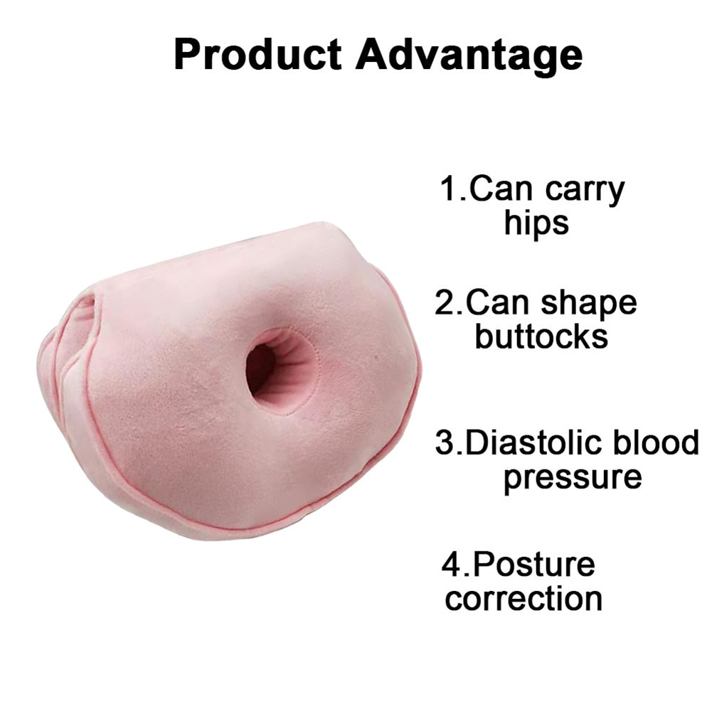 Dual Comfort Orthopedic Cushion Pelvis Pillow Lift Hips Up Seat Cushion Multifunction, for Pressure Relief