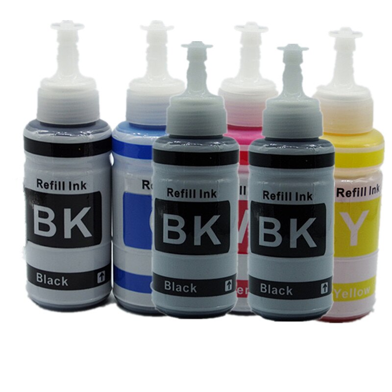 Kit de tinta de relleno No OEM, con base de inyección de tinta de 70ml, Kits para Epson L800 L801, cartucho de tinta de impresión No. T6731/2/3/4/5/6: 1 Set 2BK 6 x 70ML