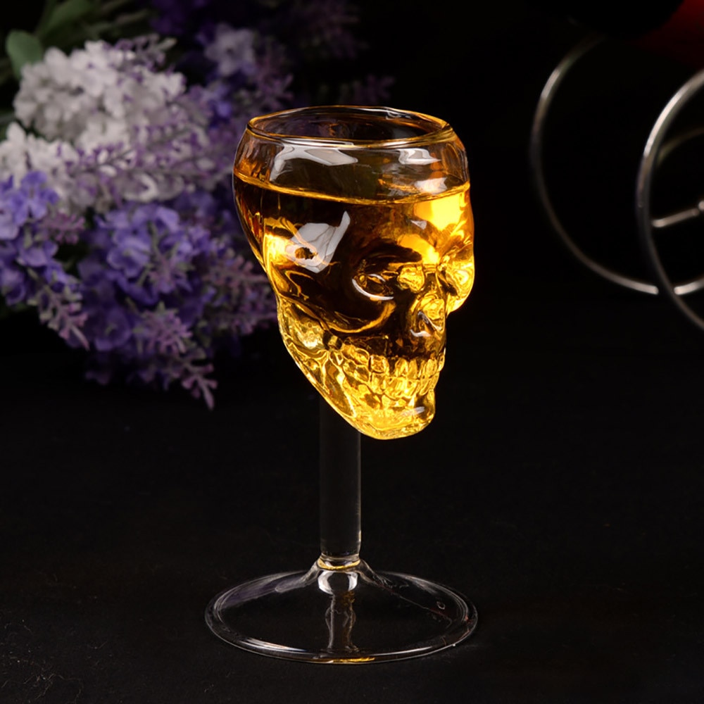 Creatieve Twee manieren Shot Transparante Kristallen Schedel Hoofd Glas Cup Voor Whiskey Glas Thee Cup Bar Home Decoratie Drinkware