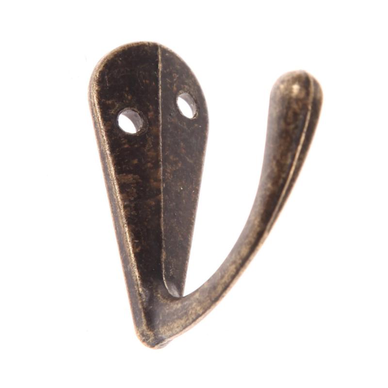 Ganchos antiguos Vintage de puerta de aleación de Zinc para ropa abrigo sombrero bolso colgador de toallas Gancho Doble Retro para pared de baño