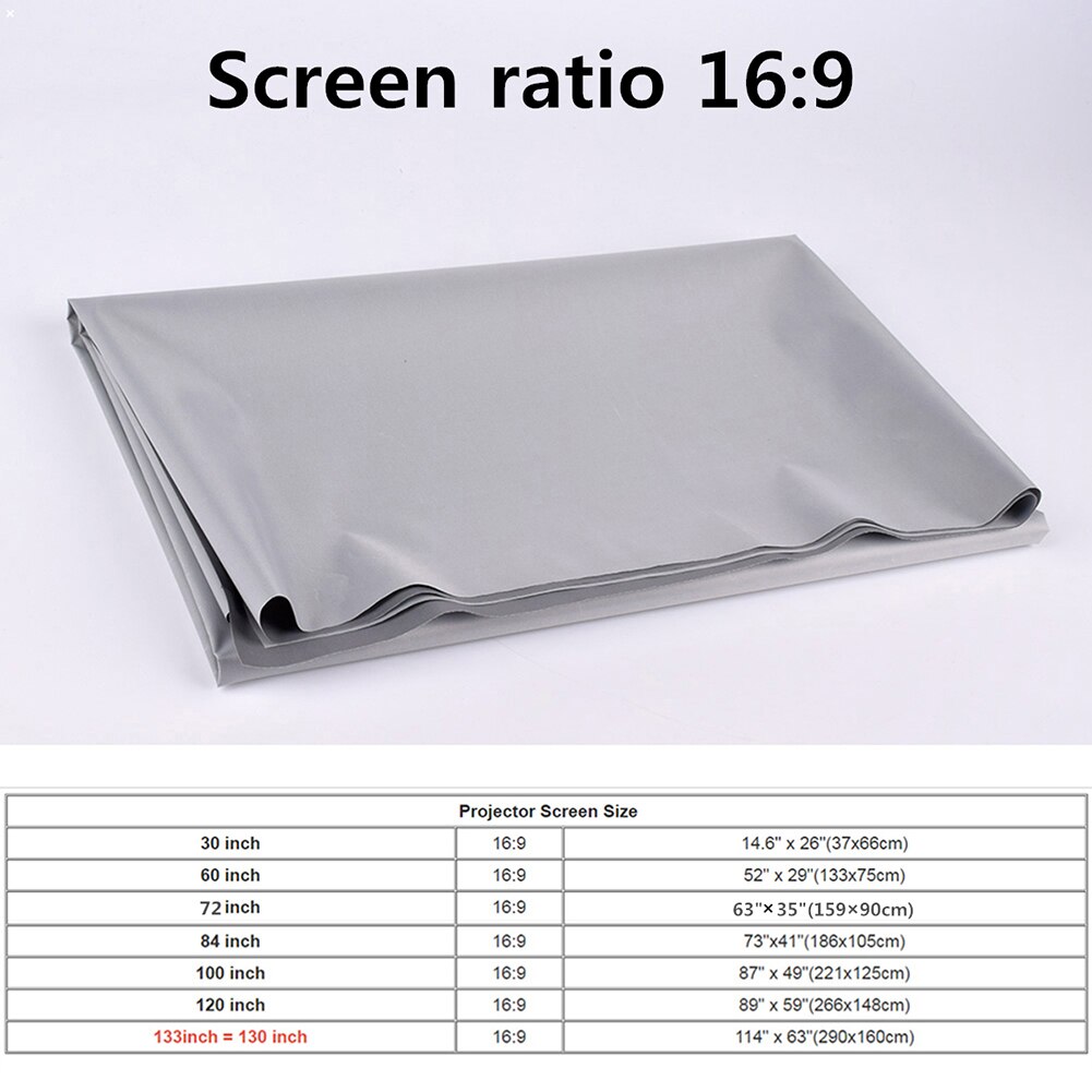 Projector Screen Fabric 100 120 inch Screen Projection Portable Reflective Cloth For H3 H2 YG400 for Xiaomi Beamer Curtain