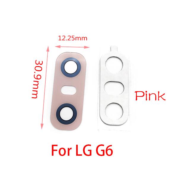 2pcs/lot Rear Back Camera Glass Lens For LG V20 V30 G2 G5 G6 G7 Q6 K8 Camera Glass With Glue Adhesive: G6 Pink