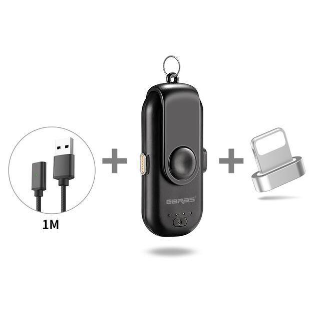 Garas mini powerbank 1000mAh podwójny telefon komórkowy z USB bateria zewnętrzna szybka ładowarka USB PD zewnętrzna ładowarka USB: czarny for iphone