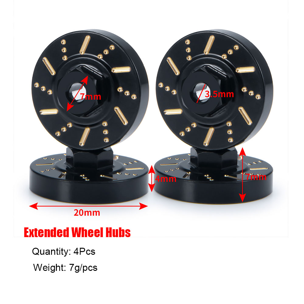 MIBIDAO-cubierta diferencial de latón, nudillo de dirección, adaptador hexagonal, acoplador de peso para Axial SCX24 1/24 RC, piezas de mejora de coche, accesorios: Transparente