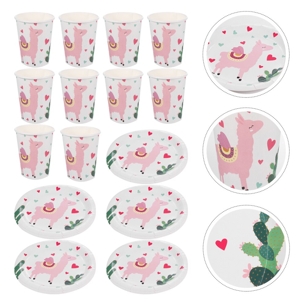 20pcs Party Disposable Paper Tableware Set Party Table Supplies for Food (White): Default Title