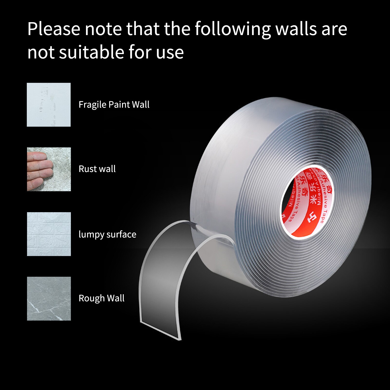Nano Tape Heavy Duty Double Sided Mounting Adhesive Tape Washable Removable Tapes for Indoor Outdoor Walls Fixing Office Supplie