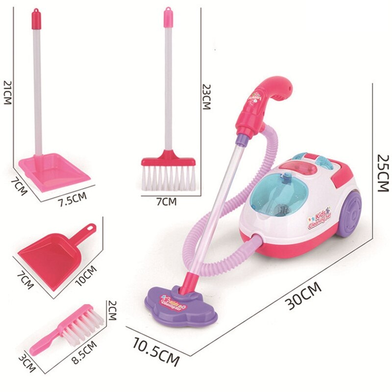 Children Play Cleaning Cart with Vacuum Cleaner Set for Educational