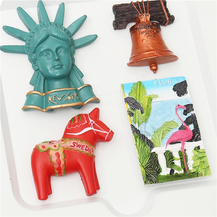 Lovely The Statue of Liberty Fridge Magnets Tourist Travel Souvenir 3D Resin Fridge Magnet Home Kitchen Decor
