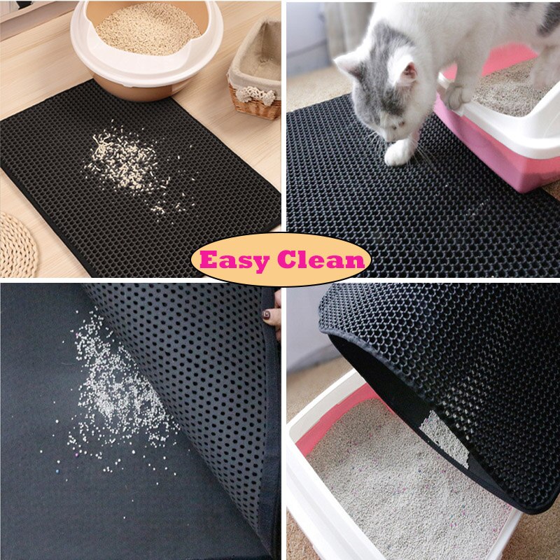 Waterproof Pet Cat Litter Mat Double Layer Litter Cat Mat Non-slip Kattenmat Pads Pet Liner Trapper Mat Cat Accessories