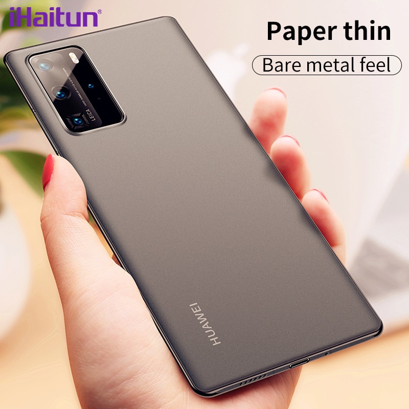 IHaitun Cassa Del Telefono di Lusso Per Huawei P30 P40 Pro Glassato Custodie Ultra Sottile Posteriore Trasparente Sottile Della Copertura Per Huawei P30 pro