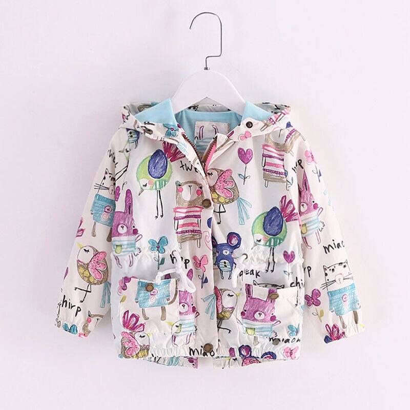 Autunno Del bambino Delle Ragazze Dei Ragazzi Del bambino Del Gatto Della Chiusura Lampo del Rivestimento del Cappotto A Maniche Lunghe per Bambini con Cappuccio Outwear Moda Bambini Vestiti di Inverno