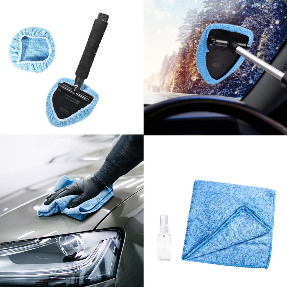 Bilglas renser auto teleskop vinduespudser vinduesvisker glas mikrofiber klud bærbart vaskesæt vinduespudser