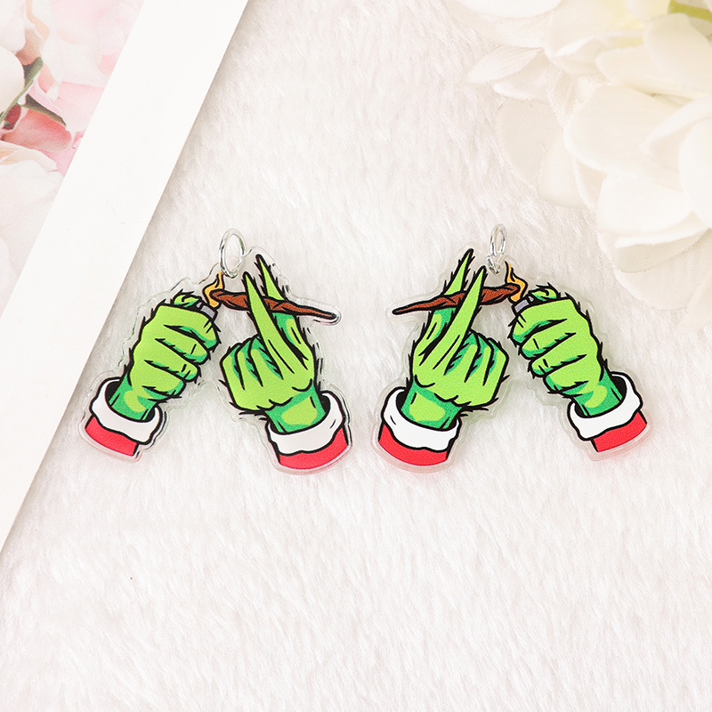 8 pezzi di ciondoli natalizi creativi in acrilico Gingerman Santa Jewlery risultati per collana fai da te