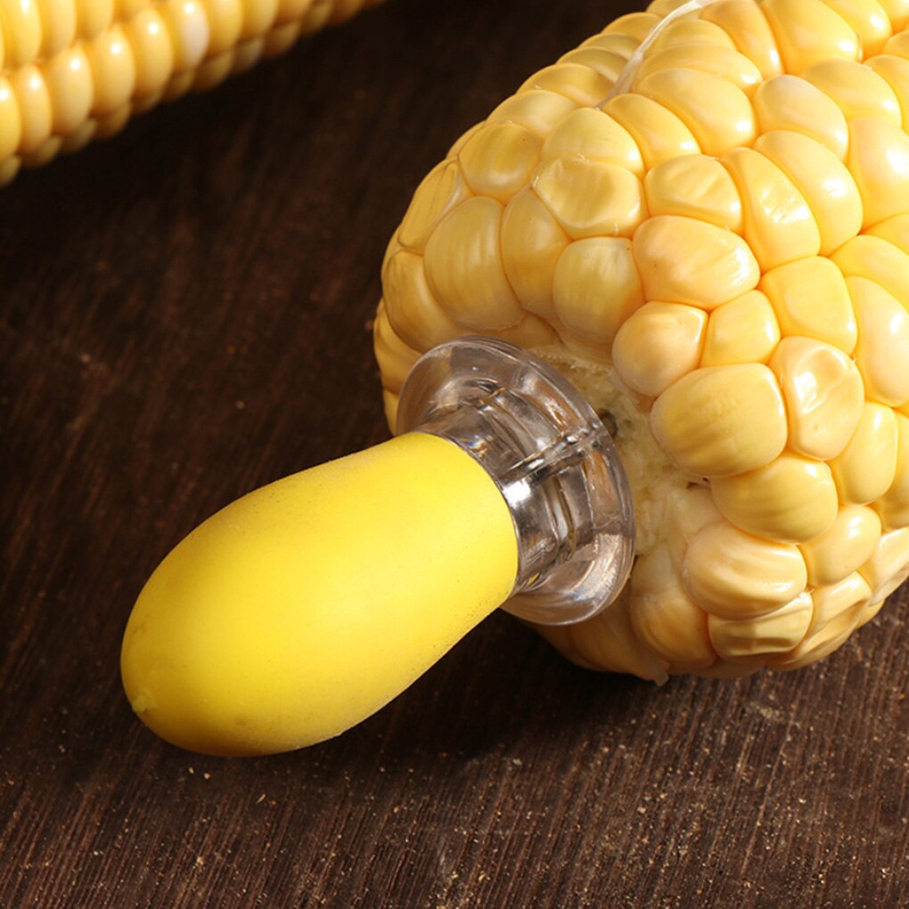 2 Stuks Vork Maïs Bbq Spies Rvs Corn Houders Maïskolven Spiesjes Fruit Vorken Barbecue Tool