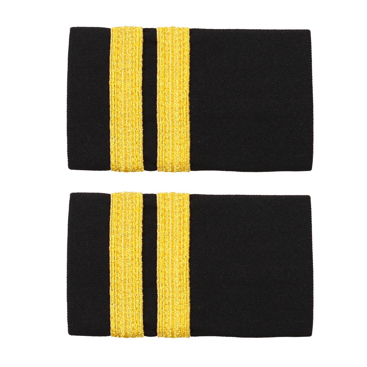 1 paar Traditionellen Uniform Dekor Epauletten Professionelle Pilot Shirt Epauletten DIY Gold Streifen Schulter Bord Abzeichen für Kleidung: Schwarz Gold zwei