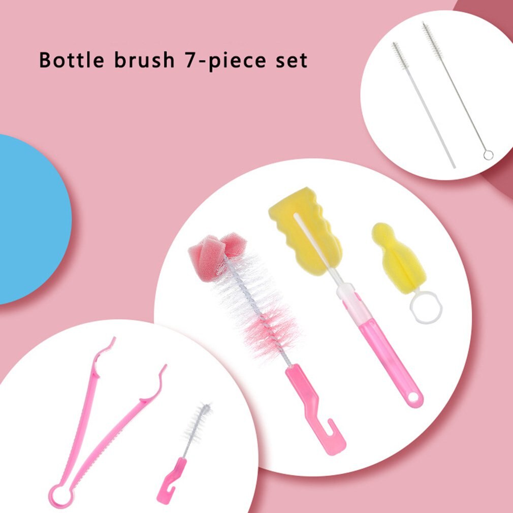 Komfortable dauerhaft SchöNe Und Weiche Nylon Schwamm Pinsel Flasche Pinsel einstellen Mit Flasche Halfter Flasche Pinsel Sieben-stück Tasche