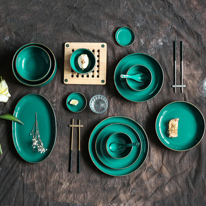 plate plate family dinner bowl combination soup bowl salad bowl Nordic light