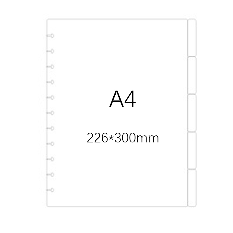 A4 Mushroom Hole Notebook File Index Page Separator Page Mushroom Planner Bookmark Page Loose-leaf Accessories Notebook Supplies