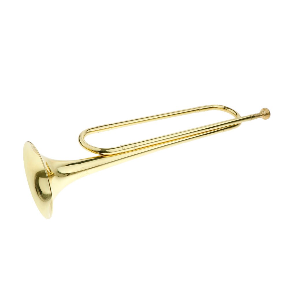 Blowing Bugle Students Trumpet Horn Brass Instrument with Flag Gloves for School Marching Band Drum Team