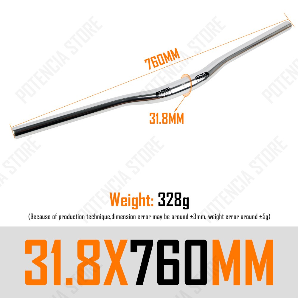 UNO Fahrrad Lenker Silber- 31.8MM Fahrrad erheben eben handhaben Bar Lenker 640/680/720/740/760mm Fahrrad Lenker MTB Bycicle Teil: gebogen Bar 760mm