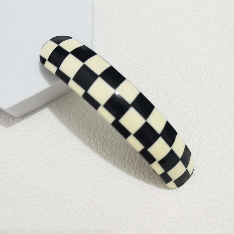 Clip de acetato con estampado Vintage para mujer, pasador colorido geométrico , Horquilla automática, accesorios para el cabello,: Lavanda