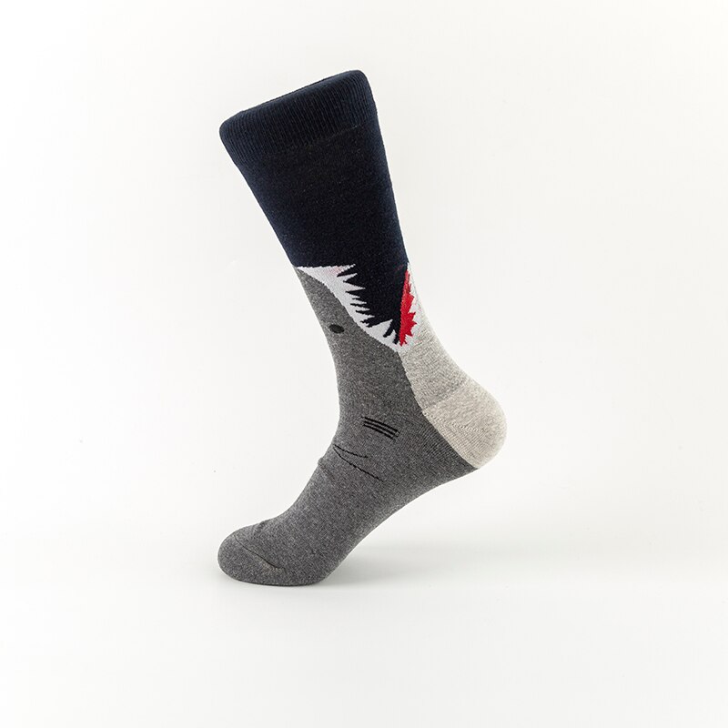 MULAYA-calcetines con temática de tiburón para hombre y mujer, medias divertidas de ocio, deportes, entretenimiento, grupo de peces y tiburón grande, a la: Great Shark