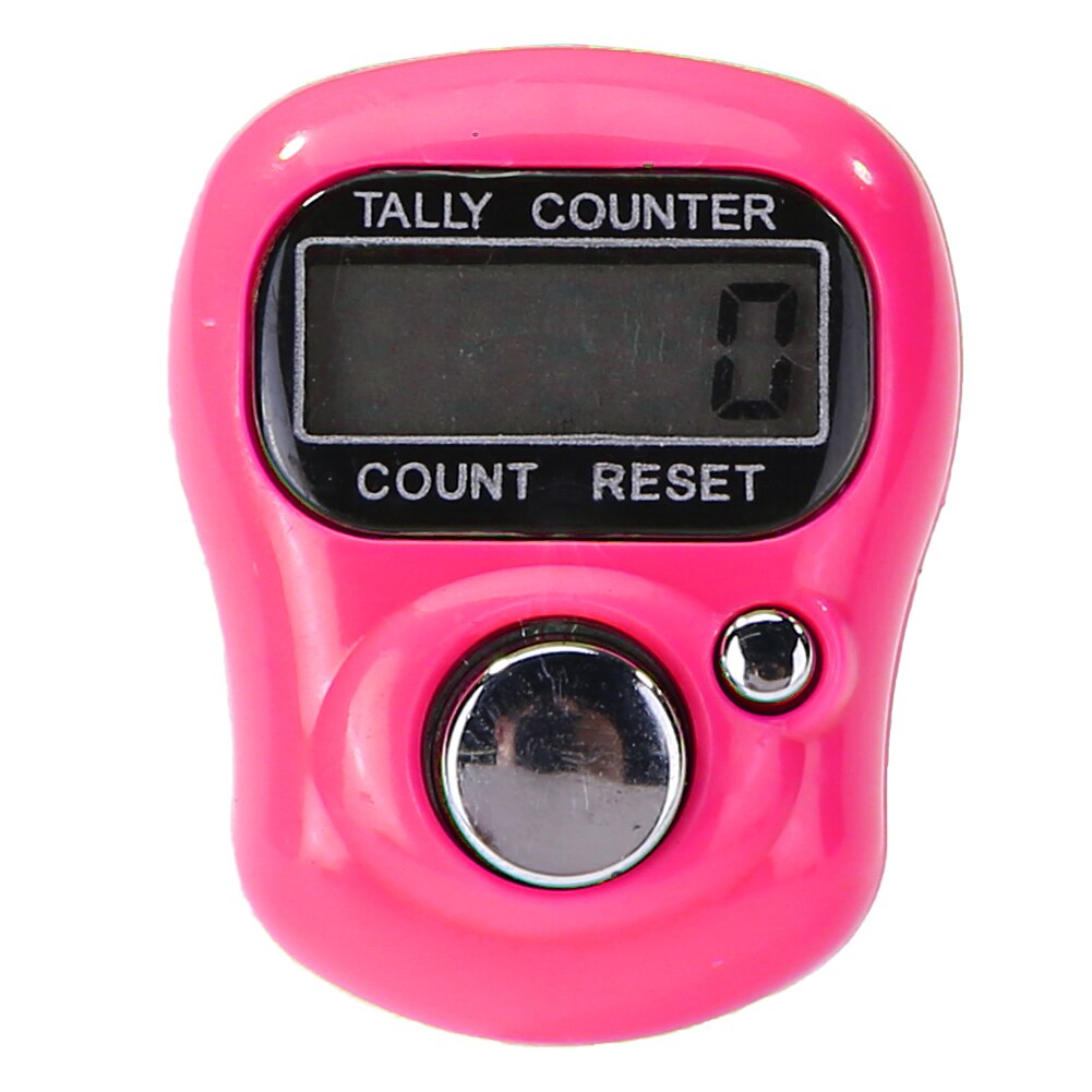Mini contador portátil Stitch dedo marcador fila precisión practicidad LCD contador Digital electrónico AG3 Botón de batería: Rosa