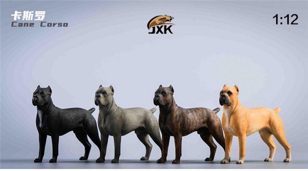 Jxk 1:12 Schaal Husky Cane Corso Rottweiler Bulldog Hond Pet Healing Figuur Canidae Dier Collector Speelgoed Hars Desktop Decoratie