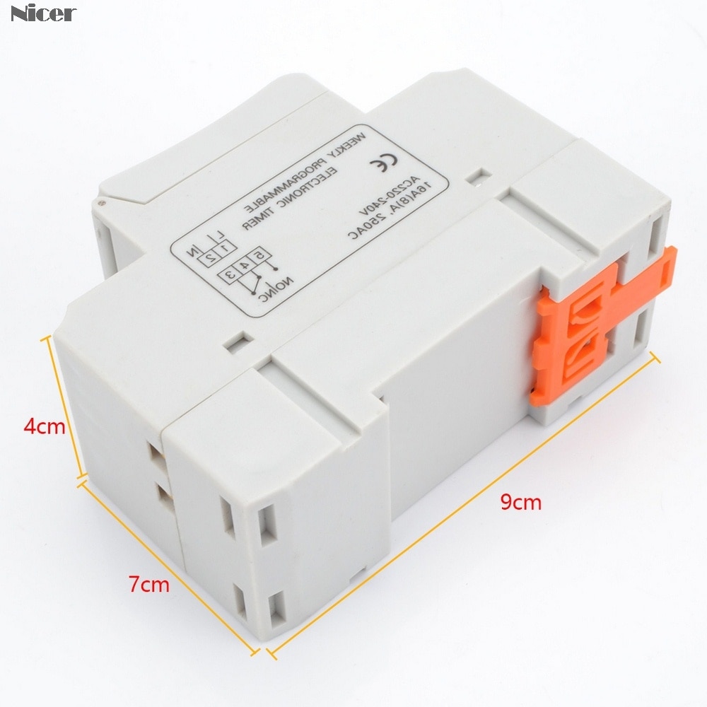 7 Days Programmable Digital Timer Switch Relay Control 220V 230V 6A 10A 16A 20A 25A 30A Electronic Weekly