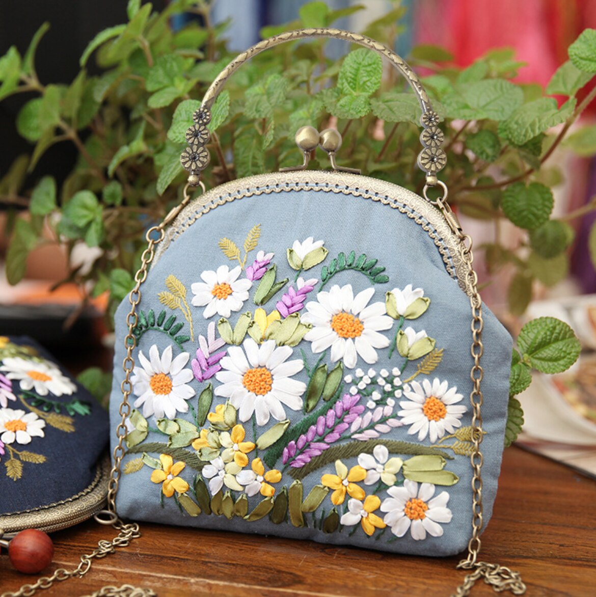 Chinesisch Einfach Stickerei DIY Blume Taschen Brieftasche Handtasche Kreuz Stich setzt Bausatz Hand NäHenne Handgemachte Handtasche Kreative: 19 müssen nähen du selber