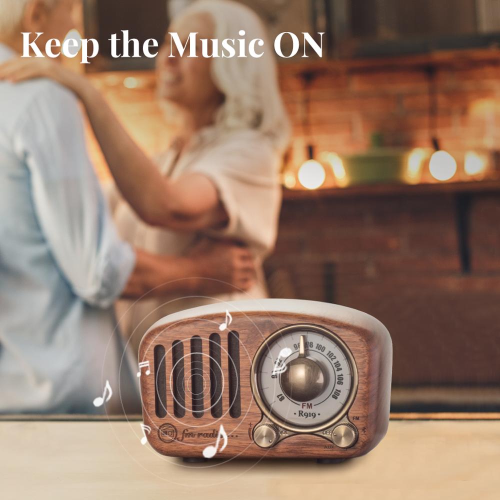 R919 Klassische retro Radio empfänger tragbare Mini Holz FM SD MP3 Radio Stereo Bluetooth Radio Lautsprecher AUX USB Aufladbare Radio