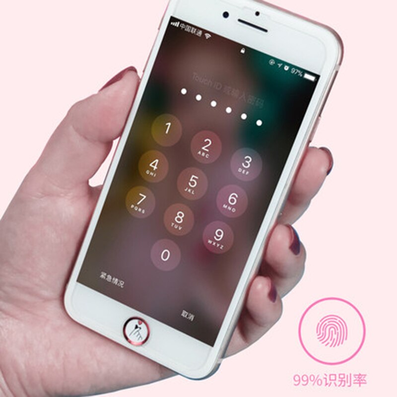 Cartoon Vingerafdruk Knop Kleverige Knop Sticker Voor Iphone Serie Home Button Sticker Protector Ondersteuning Touch Id Covers Film