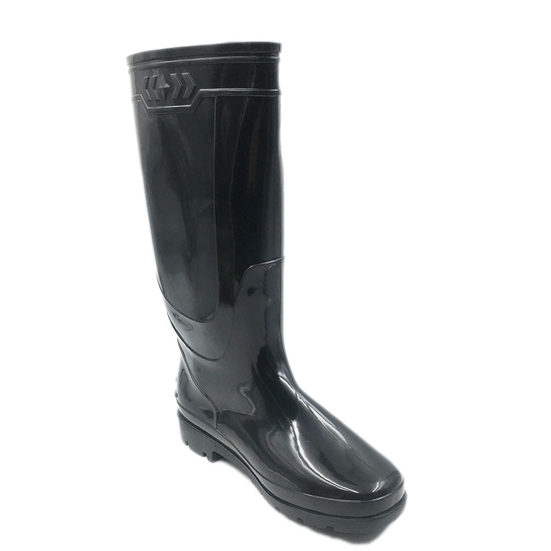 Aleafalling-Botas de lluvia de tendencia media pantorrilla para hombre, zapatos planos impermeables de PVC, botas de goma de lluvia alta para trabajadores de jardín M060