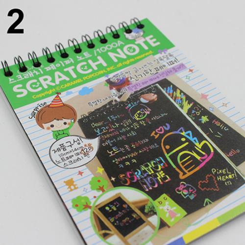 Kids Rainbow Colorful Scratch Art Kit Magic Drawing Painting Paper Notebook Color Handwriting Board Doodle Painting: Green