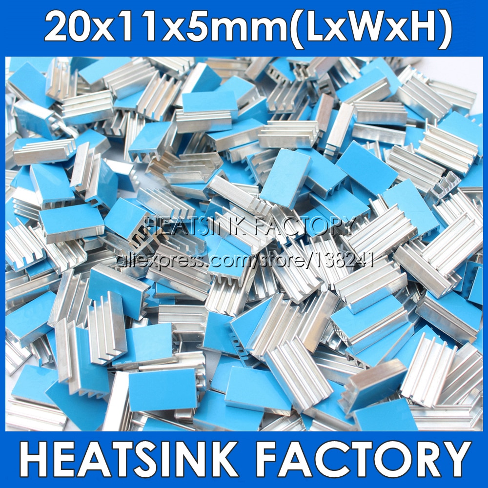 HEATSINK 15pcs 20*11*5mm Zilver Heatsink Aluminium Koellichaam Radiator Cooler Met Tape Toegepast