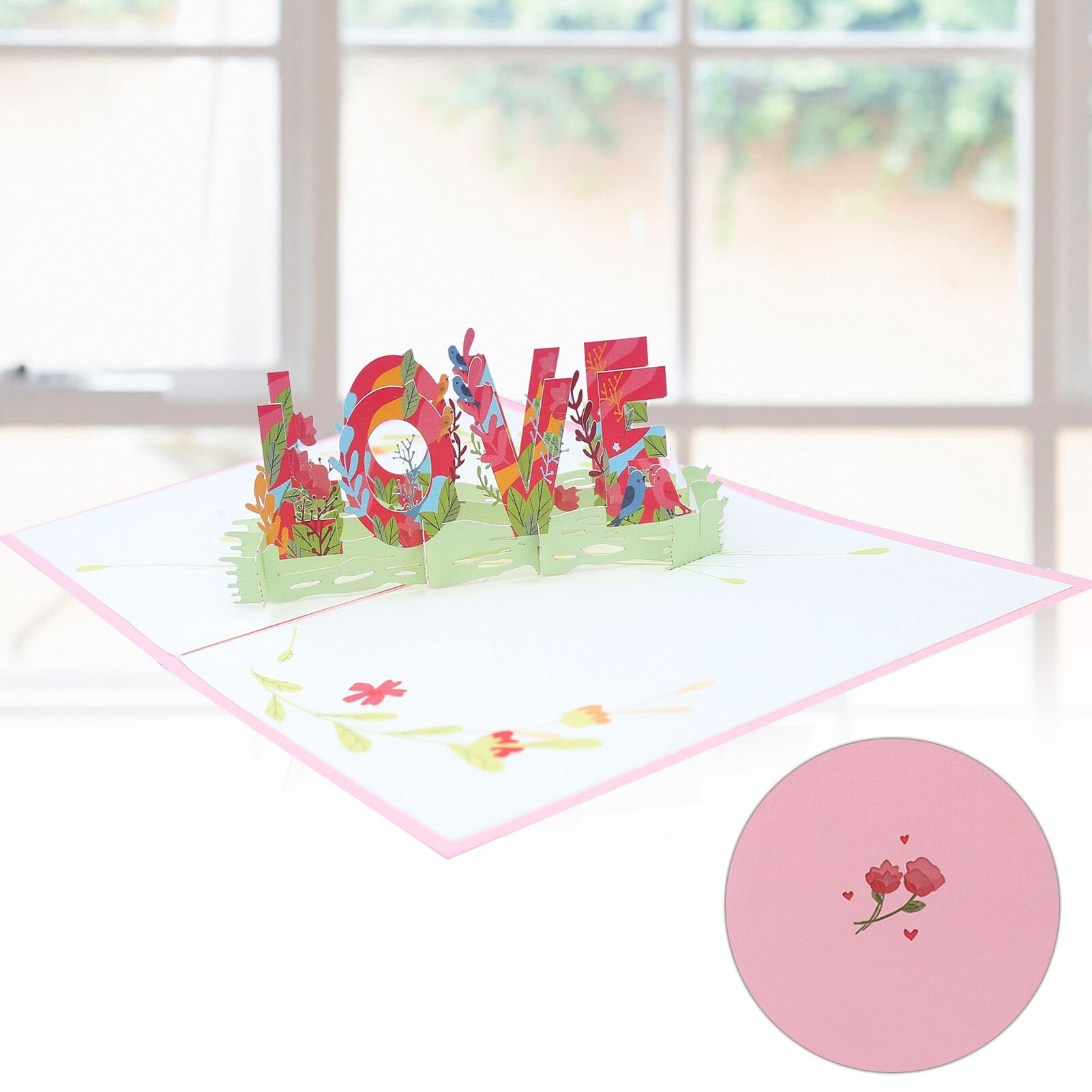 3D Pop-Up Cards LOVE Letter DIY Handmade Greeting Card for Valentine Day Anniversary Party Wedding Decoration